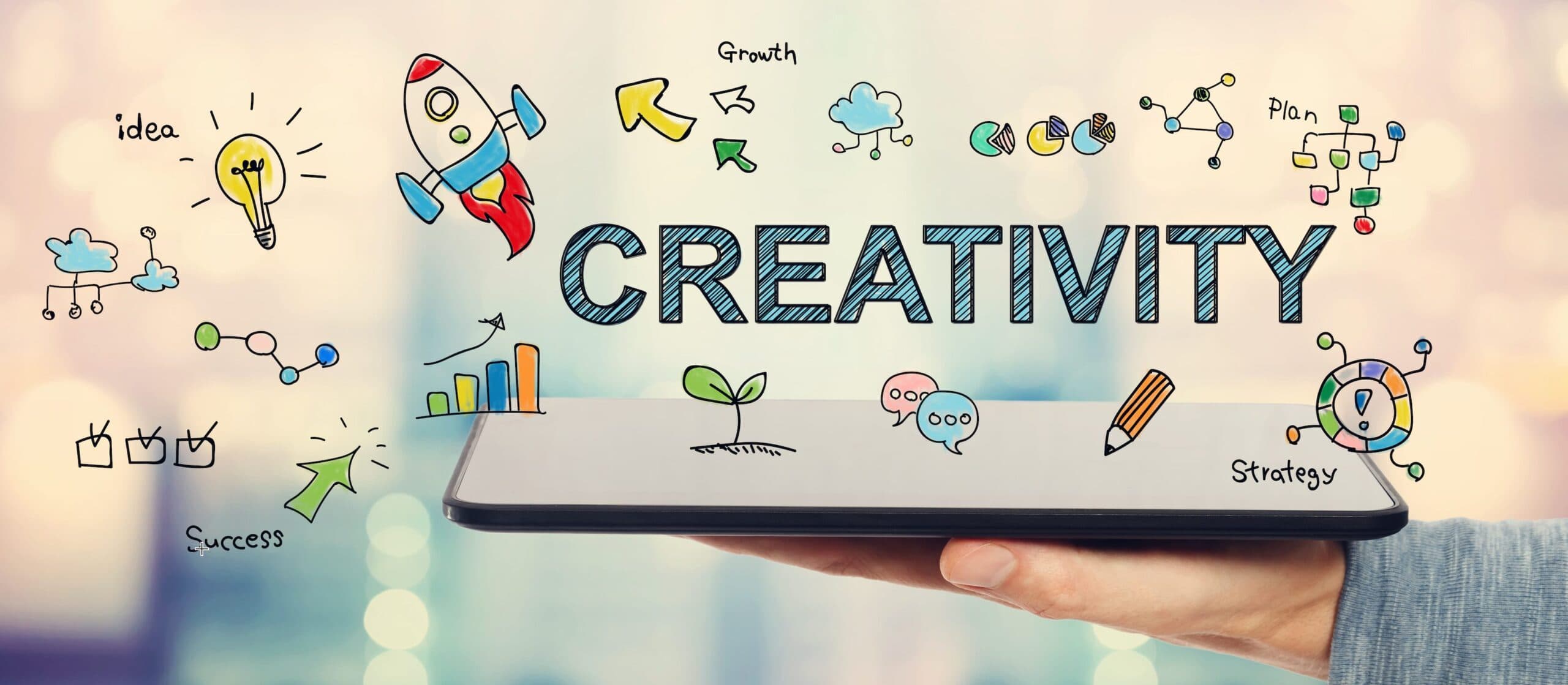 Fotomontage som visar på kreativitet.